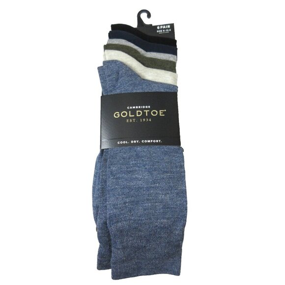 Gold Toe Men's Pack of 6 Pairs Cambridge Cool Comfort Dress Casual Socks NWT - Picture 5 of 7
